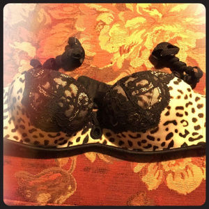 VS Bombshell push-up bra 32aa leopard black lace
